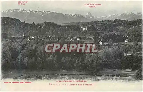 Cartes postales Les basses pyrenees 75 pau la chaine des pyrenees
