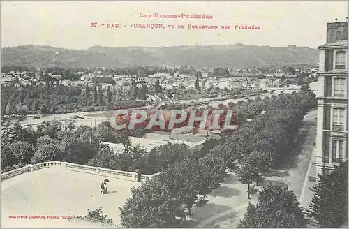 Cartes postales Les basses pyrenees s7 pau jurancon vu du boulevard des pyrenees