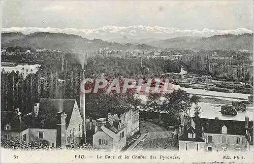 Cartes postales Pau le gave et la chaine des pyrenees