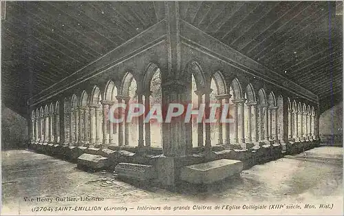 Cartes postales (12704) saint emilion(gironde) interieurs de la grands cloitres de l eglise collegiales