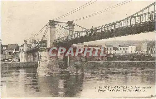 Cartes postales Ste foy la grande le pont suspendue perspective du port ste foy