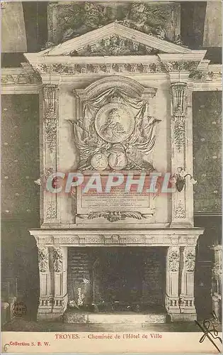 Cartes postales Troyes cheminee de l hotel de ville