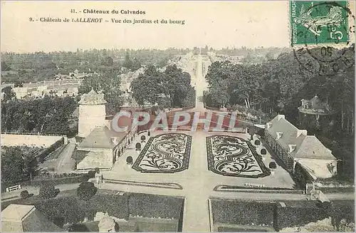 Cartes postales 41 chateau du calvados 9 chateau de balleroy vue des jardins et du bourg