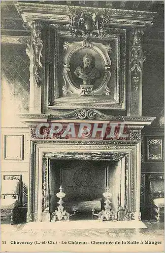 Cartes postales 11 cheverny (l et ch) le chateau cheminee de la salle a manger