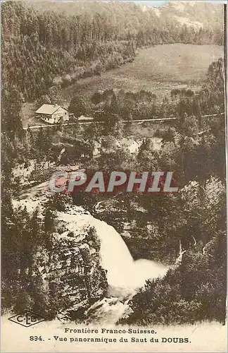 Cartes postales Frontiere franco suisse 894 vue panoramique du saut du doubs
