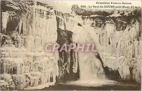Cartes postales Frontiere franco suisse 926 le saut du doubs gele(haut 27 m)