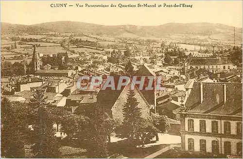 Ansichtskarte AK Cluny vue panoramique des quartiers st marcel et pont de l etang