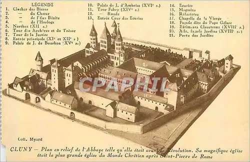 Ansichtskarte AK Cluny Plan en relief de l'abbaye