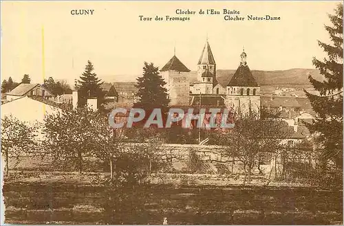Cartes postales Cluny clocher de l eau benite tour des fromages clocher notre dame