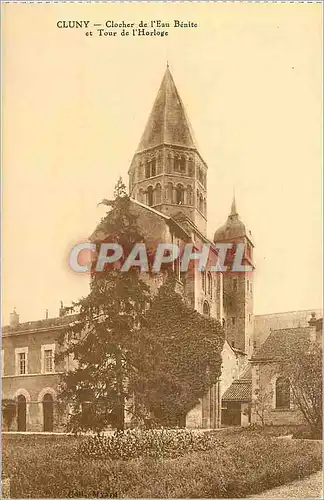 Cartes postales Cluny clocher de l eau benite et tour de l horloge