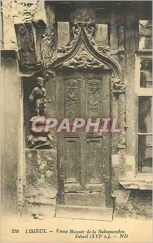 Cartes postales 230 lisieux vieux manoir de la salamandre detail(xvi s)