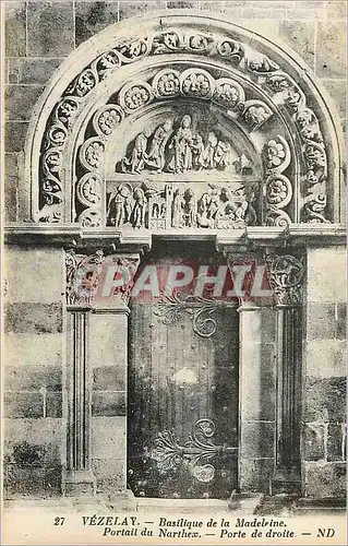 Ansichtskarte AK 27 vezelay basilique de la madeleine portail du narthex porte de droite