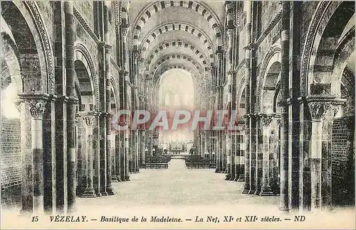 Ansichtskarte AK 15 vezelay basilique de la madeleine la nef xi et xii siecle