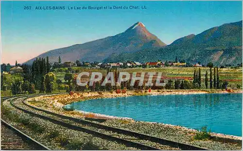 Cartes postales 267 aix les bains le lac du bourget et la dent du chat