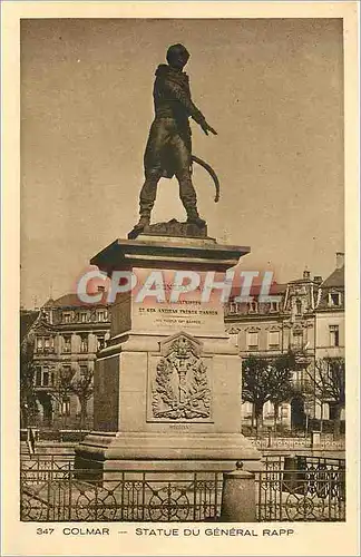Cartes postales 347 colmar statue du general rapp