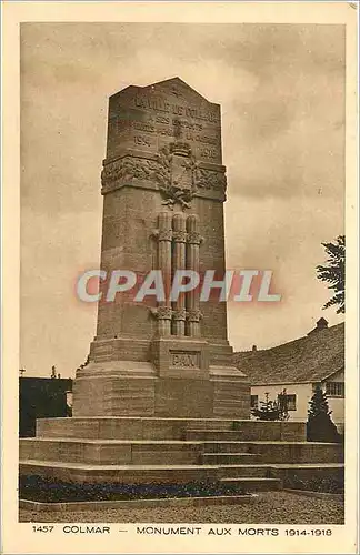 Cartes postales 1457 colmar monument aux morts 1914 1918 Militaria