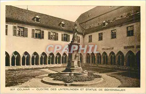 Cartes postales 307 colmar cloitre des unterlinden et statue de schongauer