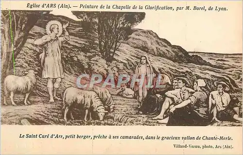 Cartes postales Eglise d ars(ain) peinture de la chapelle de la glorification par m borel de lyon