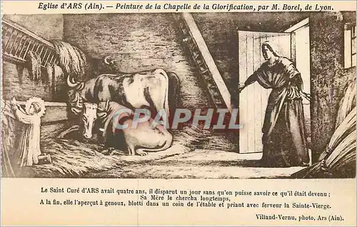 Cartes postales Eglise d ars(ain) peinture de la chapelle de la glorification par m borel de lyon