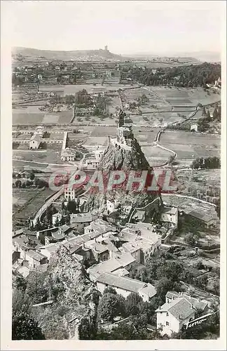 Cartes postales moderne 13 le puy(h l) aiguille et le rocher saint michel(dans le fond le donjon de polignac)