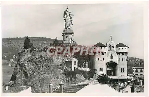 Cartes postales moderne 11 le puy espaly(h l) statue saint joseph et la basilique