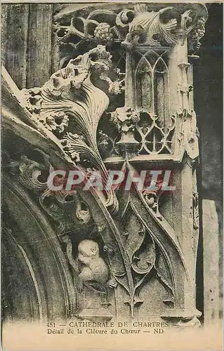 Cartes postales 451 cathedrale de chartres detail de la cloture du choeur