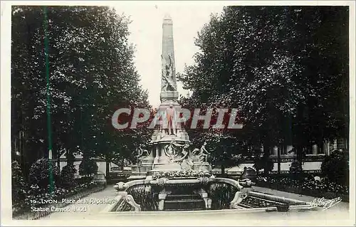 Cartes postales moderne 19 lyon place de la republique statue carnot 1960