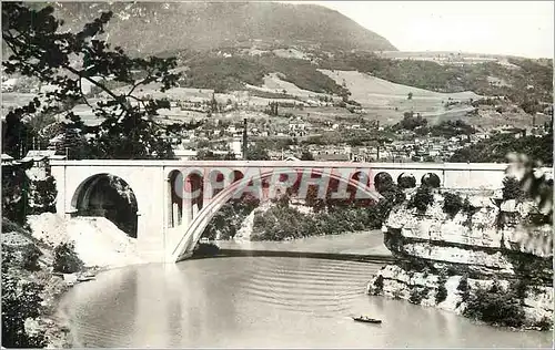 Moderne Karte Bellegarde (ain) 5 les bords du rhone le viaduc routier de savoie