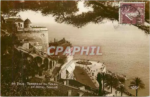 Cartes postales moderne 26 nice terrasse du soleil et hotel suisse