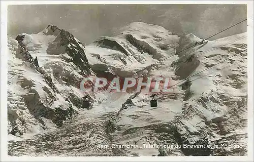 Cartes postales moderne 194 chamonix teleferique du brevent et le mt blanc