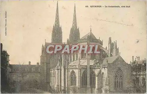 Cartes postales 10 quimper la cathedrale cote sud