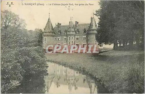 Cartes postales 5 nancay (cher) le chateau facade sud vue prise du parc