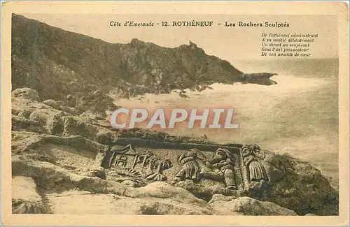 Cartes postales Cote d emeraude 12 rotheneuf les rochers sculptes