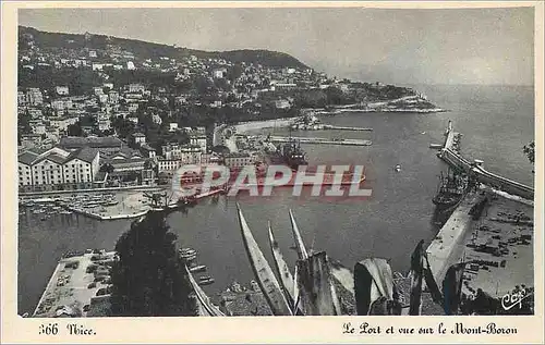 Cartes postales 366 nice le port et vue sur le mont boron