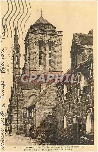 Cartes postales 2411 locronan vieilles maisons de la saint maurice tour de l eglise