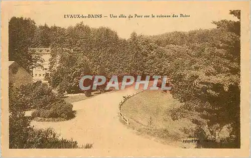 Cartes postales Evaux les bains une allee du parc sur le ruisseau des bains
