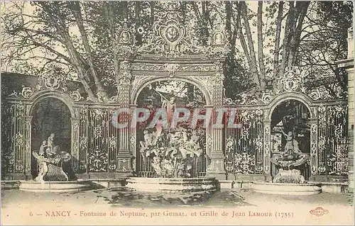 Ansichtskarte AK Nancy fontaine de neptune par guibal et grille de jean lamour (1755)