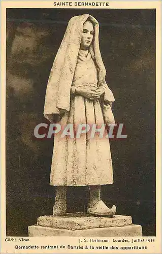 Cartes postales Sainte bernadette rentrant de bartres a la veille des apparitions