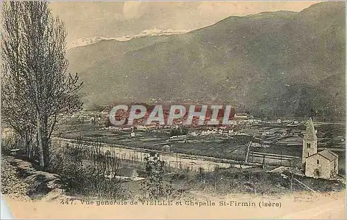 Cartes postales 447 vue generale de vizille et chapelle st firmin (isere)