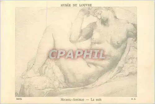 Cartes postales Musee du louvre michel angelo la nuit