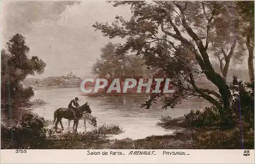 Cartes postales 3755 salon de paris a renault paysage