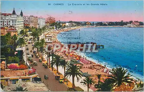 Cartes postales 91 cannes la croisette et les grands hotels