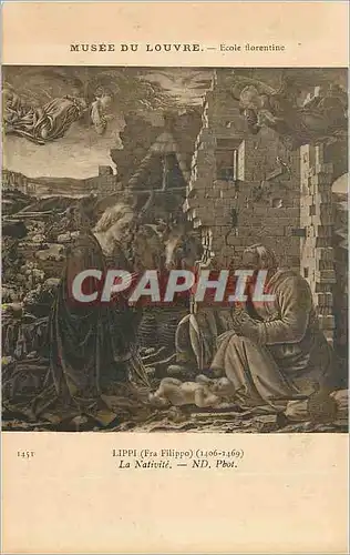 Cartes postales Musee du louvre ecole florentine 1451 lippi  (fra filipo) (1406 1469) la nativite