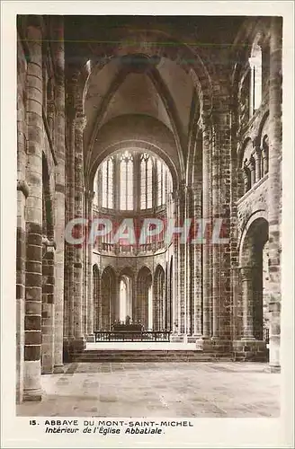 Cartes postales 15 abbaye du mont saint michel interieur de l eglise abbatiale