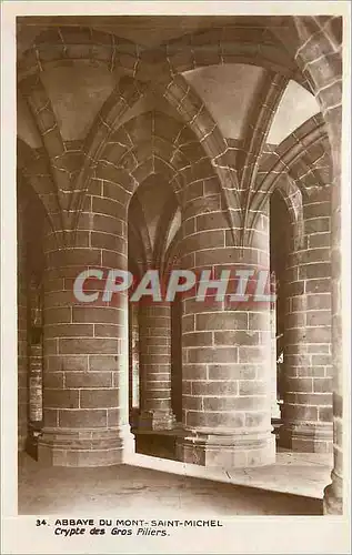 Cartes postales 34 abbaye du mont saint michel crypte des gros piliers
