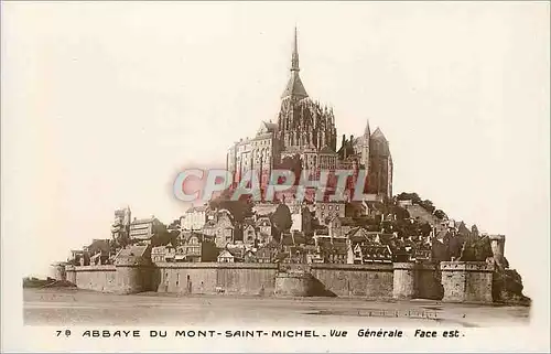 Cartes postales 7b abbaye du mont saint michel vue generale face est
