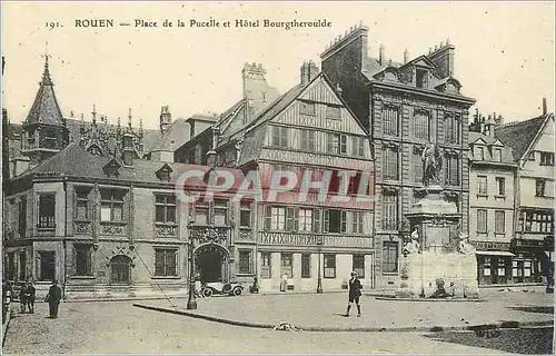 Cartes postales 191 rouen place de la pucelle et hotel bourgtheroulde