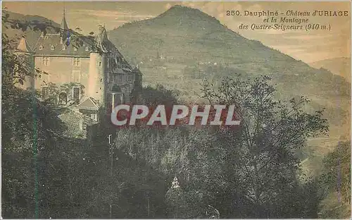 Cartes postales 250 dauphine chateau d uriage et la montagne des quatres seigneurs (950m)