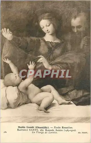 Cartes postales Musee conde (chantilly) ecole romaine 181 raffaello santi dit raphel sanzio (1483 1520) la vierg