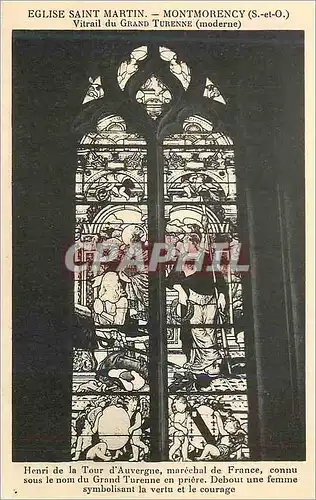 Cartes postales Eglise saint martin montmorency (s et o) vitrail du grand turenne (moderne)